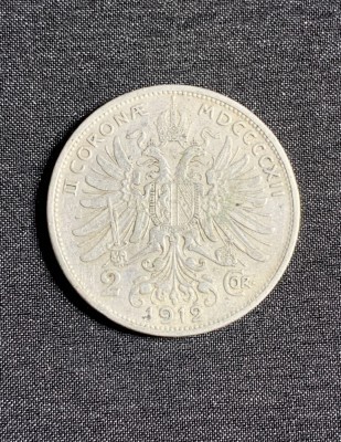 Moneda 2 coroane 1912 Austro-Ungaria argint foto