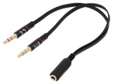 Cablu Audio DELOCK Jack 3,5mm 3pin la 4pin 0,2m - Cod 65967