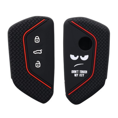 Husa Cheie Auto pentru VW - 3 Butoane, Silicon, Negru, 52651.01 foto