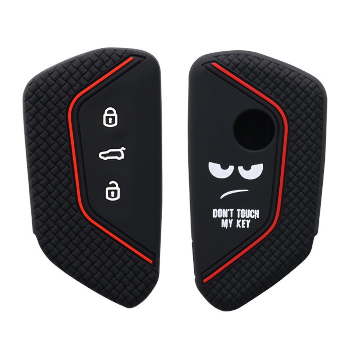 Husa Cheie Auto pentru VW - 3 Butoane, Silicon, Negru, 52651.01