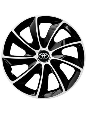 Set 4 Capace Roti Autohelix MSA&amp;reg; potrivite jantelor de 14 inch, pentru Toyota, model Stig Extra Black &amp;amp; White foto