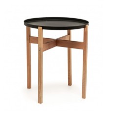 Masuta Servire Cafea, Lemn si Metal 46x46x52cm bienWood BIE7016 foto