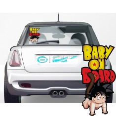 Sticker , zBaby on Board, Goku , Autocolant Anime Amuzant pentru Masina