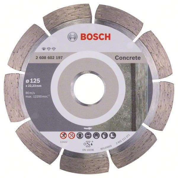 Bosch Disc diamantat Standard for Concrete 125x22,23x1.6x10mm ProAdvanced PowerfulTools