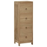 VidaXL Comodă cu sertare, 30x30x90 cm, lemn masiv tec