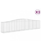 Cumpara ieftin Cosuri gabion arcuite 3 buc, 400x50x80/100 cm, fier galvanizat