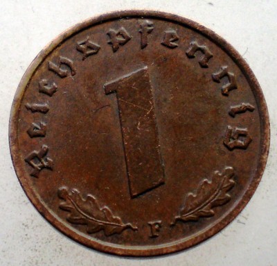2.498 GERMANIA WWII 1 REICHSPFENNIG 1939 F foto