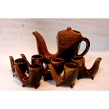 Set ceramica pentru servire rachiu sau țuică - vintage