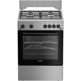 Aragaz Arctic ABGG6611DTTLX, Gaz, 4 arzatoare, Safety Plus, Grill gaz, Timer, Aprindere electrica plita/cuptor, Arzatoare cu eficienta ridicata, 60 cm