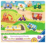 Cumpara ieftin Puzzle din lemn cu vehicule, 8 piese, Ravensburger