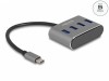 Delock Hub USB 3.2 Gen 1 Type-C la 4x USB-A, Metal, Gri, 5 Gbps, Model 63223
