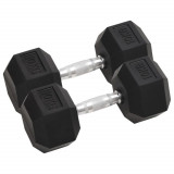 vidaXL Gantere, 2 buc., 20 kg, total fontă