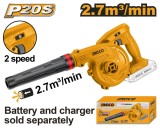 Suflanta aer Frunze 20V Mica Tip Turbina - fara acumulator Ingco CABLI20018