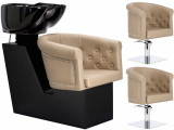 Bruno grey set gri set de spălător de coafor și 2 x scaun hidraulic pivotant pentru coafor pentru sa