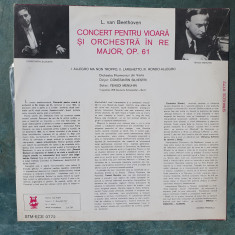 Beethoven, CONCERT PENTRU VIOARA SI ORCHESTRA / YEHUDI MENUHIN, stare fb