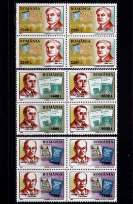 RO 2001 LP 1544 &amp;quot;Aniversari - personalitati (I)&amp;quot; ,bloc de 4 ,MNH foto