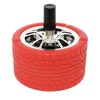 Scrumiera metalica Pufo Angry Wheel, antivant cu buton, 10 cm, rosu/ argintiu