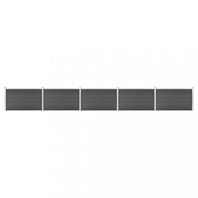 Set de panouri de gard, negru, 872 x 105 cm, WPC GartenMobel Dekor foto