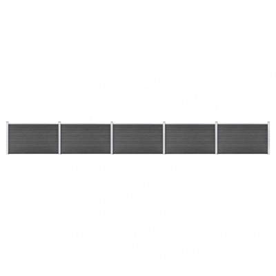 vidaXL Set de panouri de gard, negru, 872 x 105 cm, WPC foto