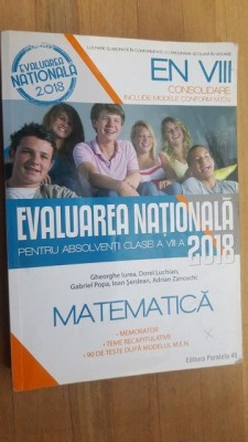 Evaluarea nationala pentru absolventii clasei a VIII-a 2018 matematica- Gheorghe Iurea, Dorel Luchian foto