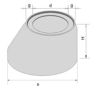 Con de reductie 80 / 62,5 cm