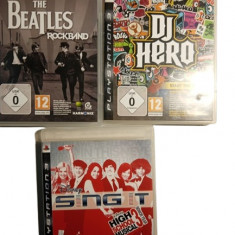 Joc PS3 Beatles Rockband + Dj Hero + Disney Sing It High School Musical