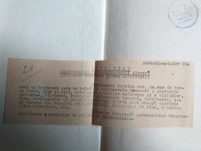 Dictionar metalurgic englez-rus foto