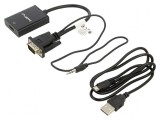 Adaptor HDMI cu Jack 3,5mm și VGA, 0,2m, negru