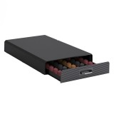 Sertar de organizare pentru 50 de capsule de cafea, 40 x 24 x 6 cm, Negru