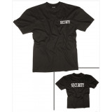 TRICOU CU MANECA SCURTA NEGRU CU IMPRIMEU SECURITY (FATA-SPATE)