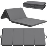 HOMCOM Covoraș de Gimnastică Pliabil și Antiderapant 180x80x5 cm Gri | Aosom Romania