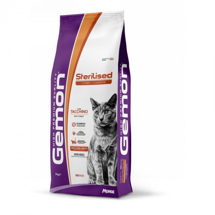 Gemon Cat, Steril, cu Curcan, 2 kg