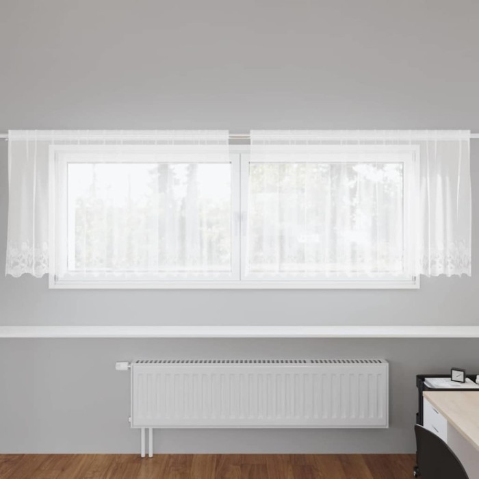 vidaXL Perdele cu perdele Alb 500x100cm Poliester 4107776