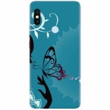 Husa silicon pentru Xiaomi Redmi S2, Blue Butterfly