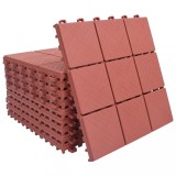 VidaXL Plăci pardoseală, 10 buc., roșu, 30,5 x 30,5 cm, plastic