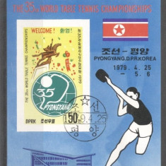 Korea 1979 Sport, Table Tennis, imperf. sheet, used T.324