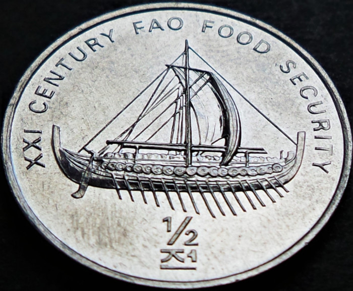 Moneda FAO 1/2 CHON - Coreea de Nord, anul 2002 *cod 3601 B - UNC DIN FASIC!