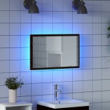 Cumpara ieftin Oglindă de baie cu lumini LED, stejar negru, 60x8,5x37 cm