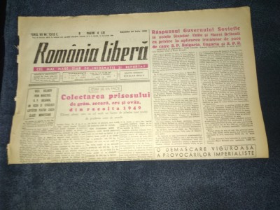 ZIARUL ROMANIA LIBERA 23 IULIE 1949 foto
