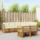 vidaXL Seturi de canapele 8 pcs Natural și Crem Lemn Solid de Acacia 3374990