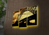 Tablou Canvas cu Led Panorama Sydney, Multicolor, 66 x 45 cm