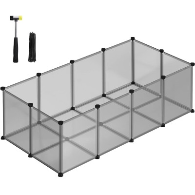 SONGMICS Tarc pentru animale de companie, din plastic, DIY, configurabil, 143x73x46cm, gri Household NewTrend foto