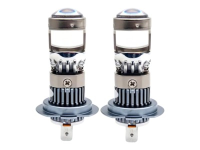 Set 2 Becuri H7 LED cu Lupa, SUPER CSP, Putere 150W si 27.000 Lumeni, Ventilator Integrat, Cu cipuri CSP 7035, 6000K Alb Rece, fara eroare de bec ars foto