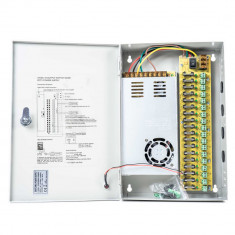 Aproape nou: Sursa alimentare CCTV PNI STC30A in cutie metalica 12V-30A 18 iesiri foto