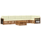 vidaXL Set de canapele de exterior cu pernă 7 pcs Natural și Crem 3383443