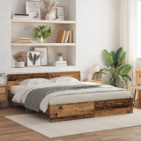VidaXL Cadru de Pat cu headboard Lemn Vechi 180 x 200 cm Lemn compozit