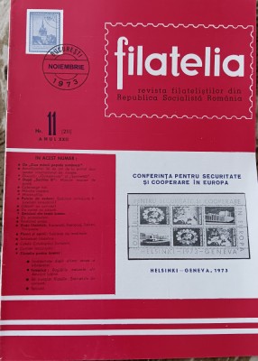 myh 15 - Filatelia - Revista filatelistilor din RSR - nr 11/noiembrie 1973 foto