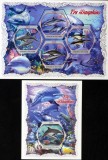 R.COASTA DE FILDES-DELFINI-1 M/Sh.+ 1 S/Sh. -MNH**-ICO 122, Africa, Fauna