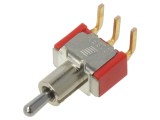 Comutator Basculant E-SWITCH 3 Poziții SP3T ON-OFF-ON 20VAC 0,02A Cod 100SP3T2B4M6RE