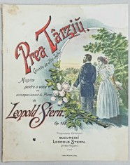 PREA TARZIU de LEOPOLD STERN - PARTITURA, CROMOLITOGRAFIE, cca. 1900 foto